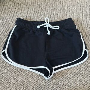 Forever 21 Black and White Athletic Shorts with Retro Style